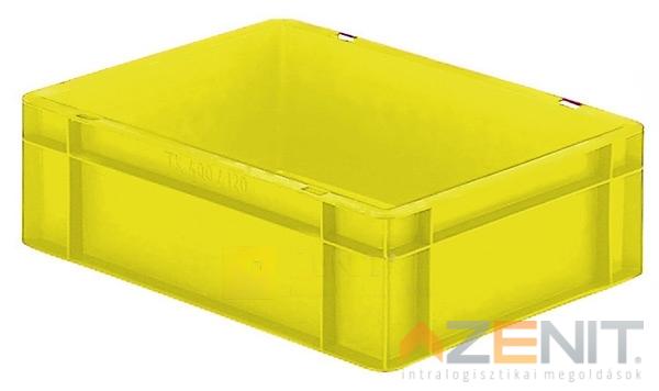 Műanyag szállítóláda 400×300×120 mm sárga színben